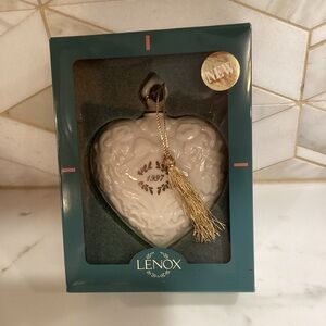 Vintage Lenox 1997 Annual Ornament Heart with Gold Tassel